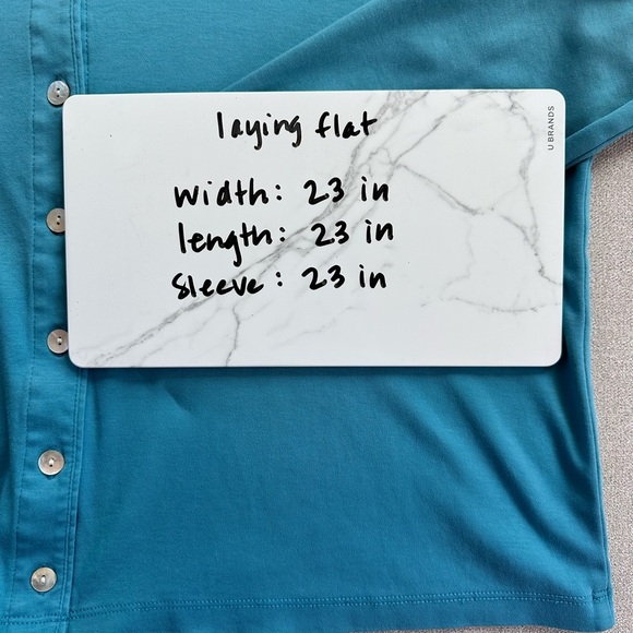 Vintage L.L. Bean Button Up Cardigan. Supima Cotton. XL. Teal. - Picture 5 of 5